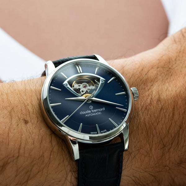 Heritage automatic open-heart worn with a shirt cuff
